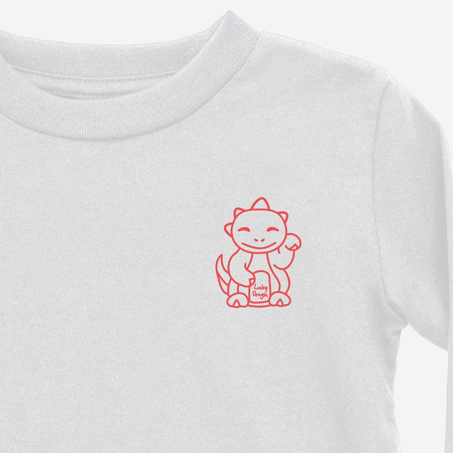 Lucky Dragon Outline Long Sleeve Shirt (Toddler)