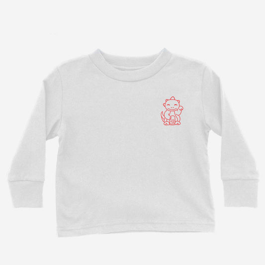 Lil Lucky Dragon Outline Long Sleeve Toddler -- Asian Baby Clothing