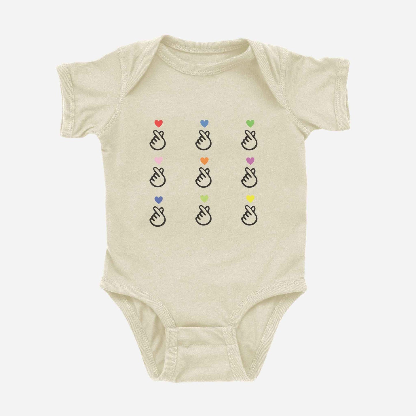 Lovegrid Onesie Natural Front - Asian Baby Clothing
