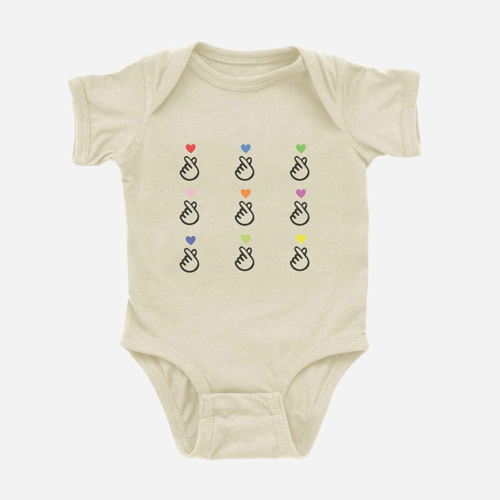 Lovegrid Onesie Natural Front - Asian Baby Clothing