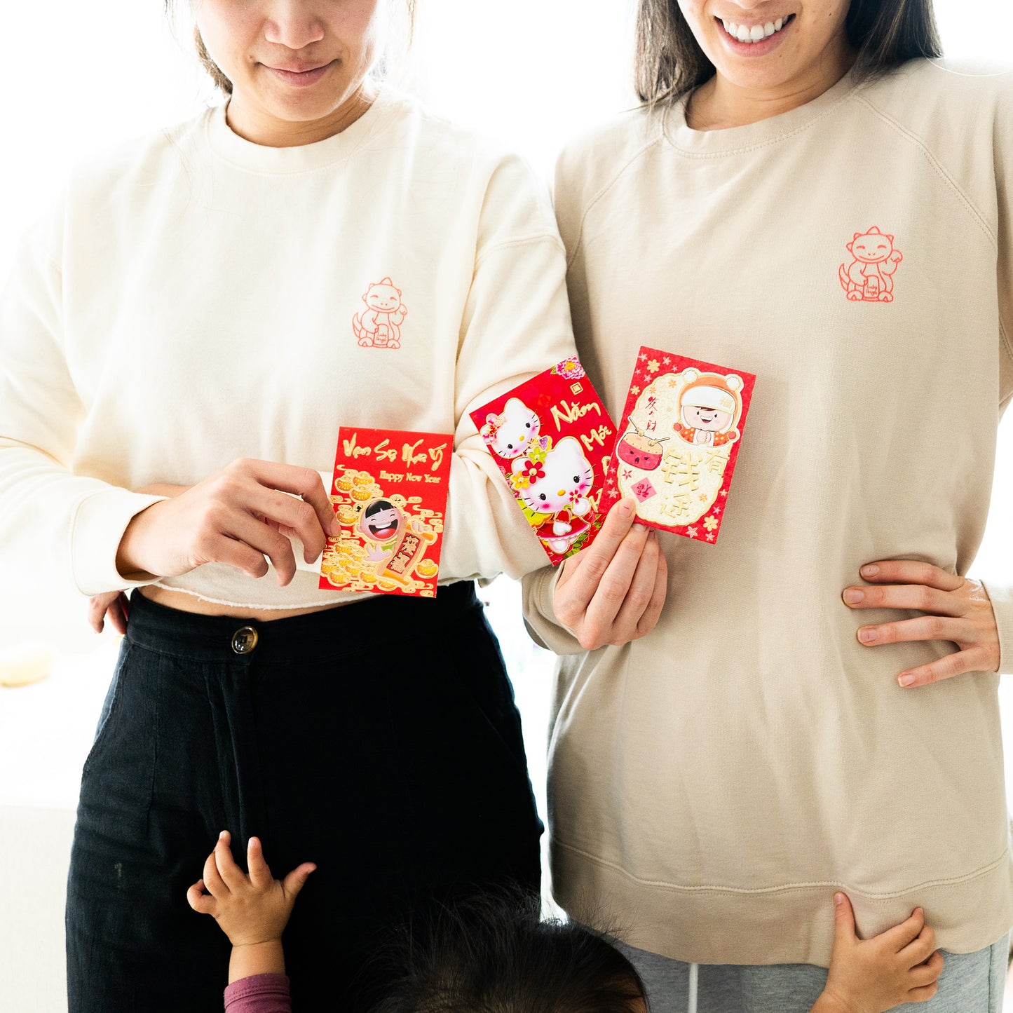 lucky dragon long sleeve adult shirt and crop long sleeve