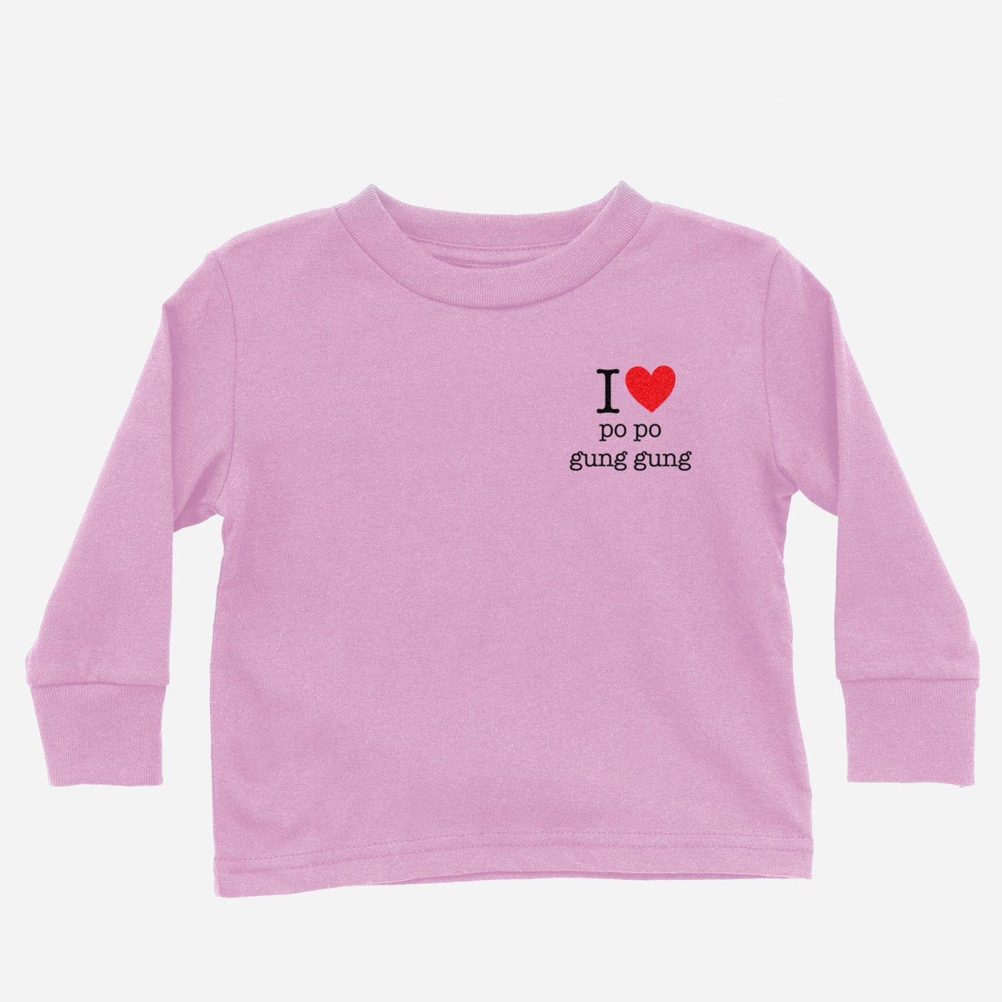 I Heart Grandma & Grandpa Cantonese Maternal Long Sleeve Shirt (Toddler)