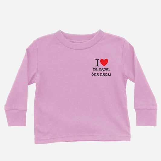 I Heart Grandma & Grandpa Vietnamese Maternal Long Sleeve Shirt (Toddler)