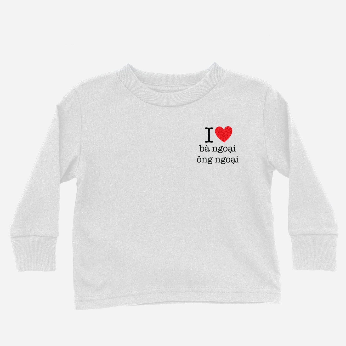 I Heart Grandma & Grandpa Vietnamese Maternal Long Sleeve Shirt (Toddler)