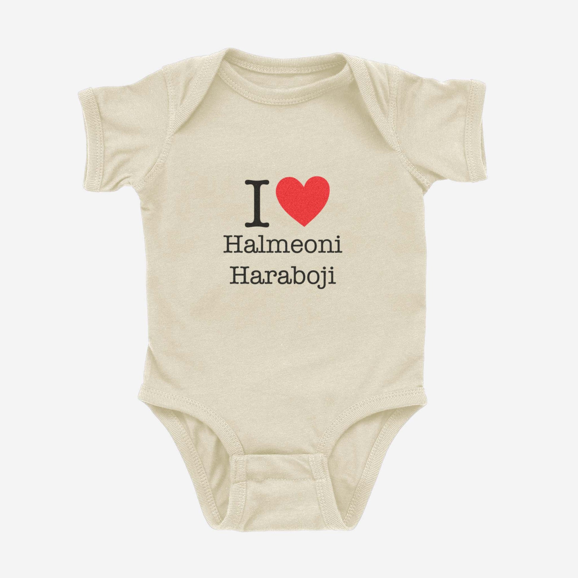 I heart Halmeoni Haraboji Asian Baby Clothing Onesie Natural