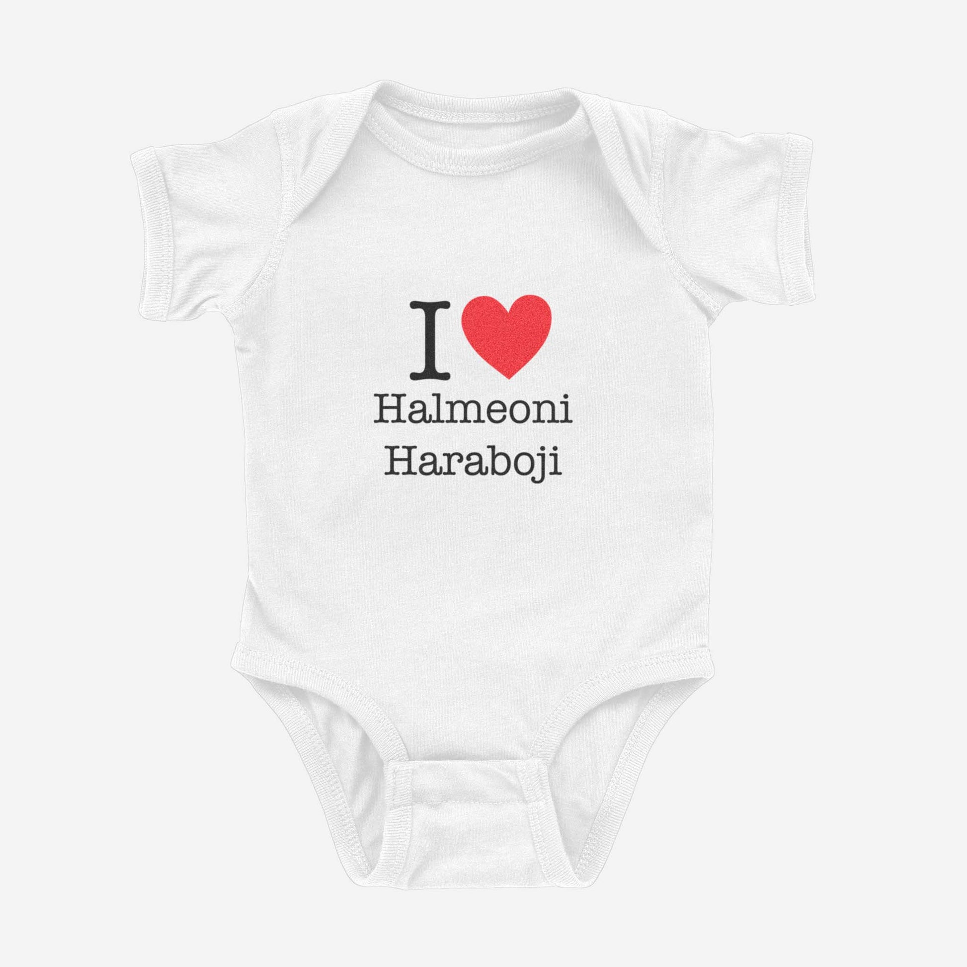 I heart Halmeoni Haraboji Asian Baby Clothing Onesie white