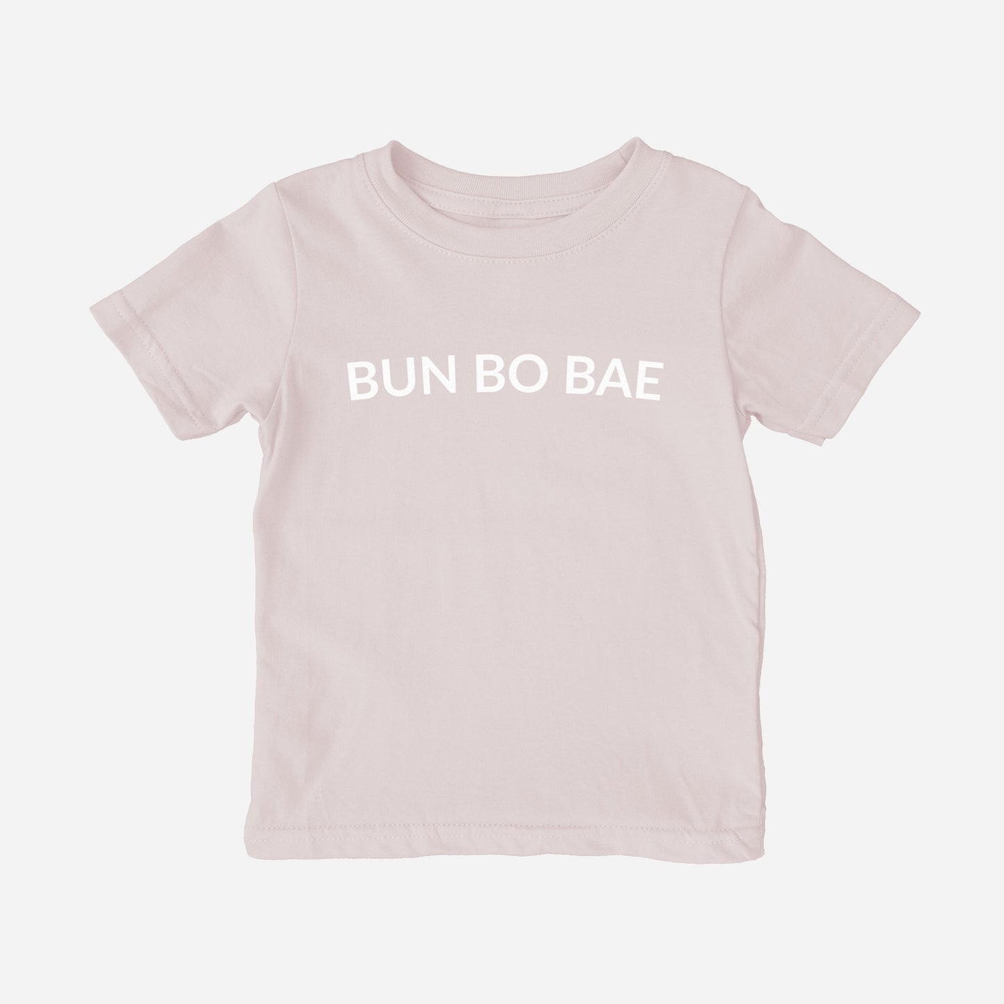 bun bo bae toddler shirt in color blush