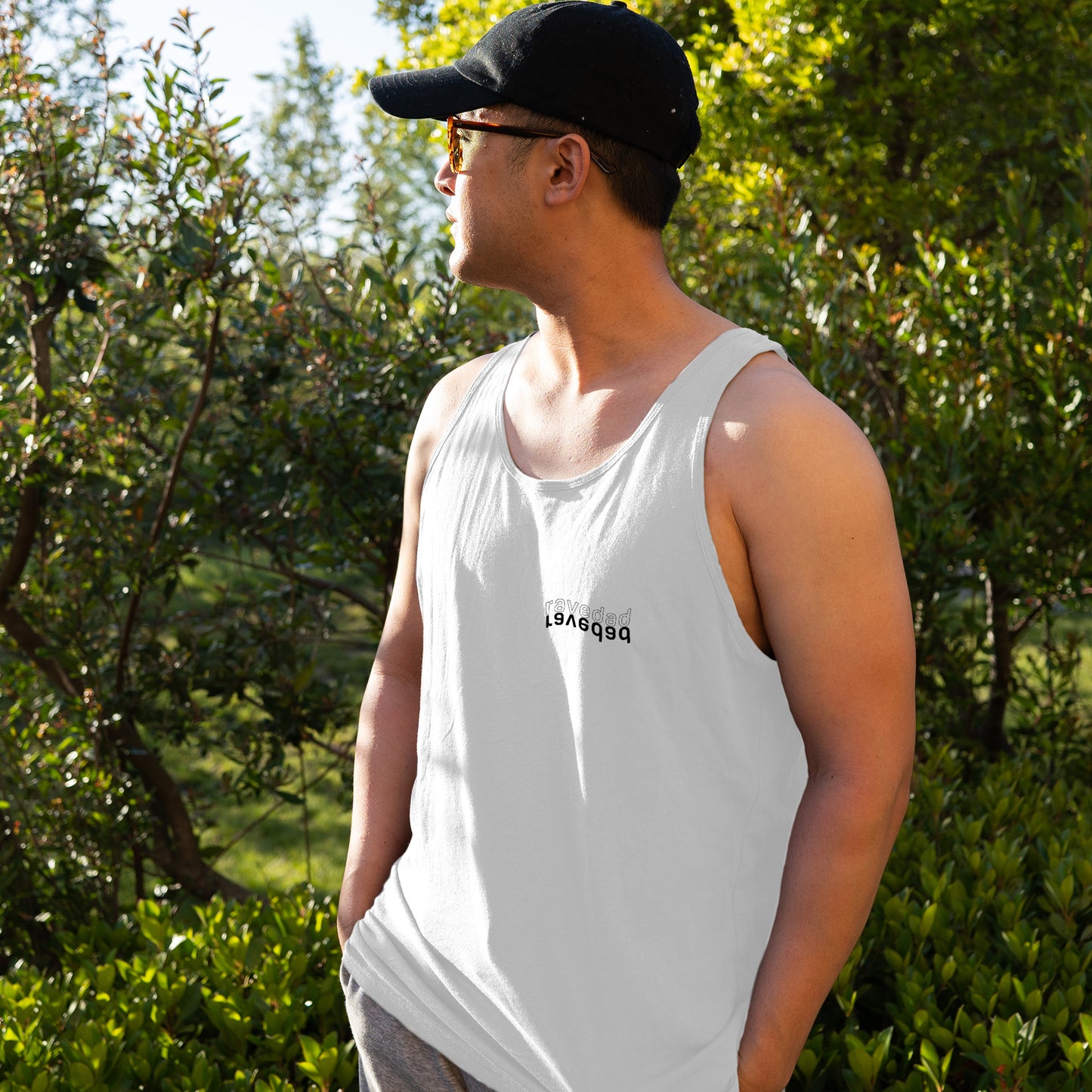 ravedad adult tank top white