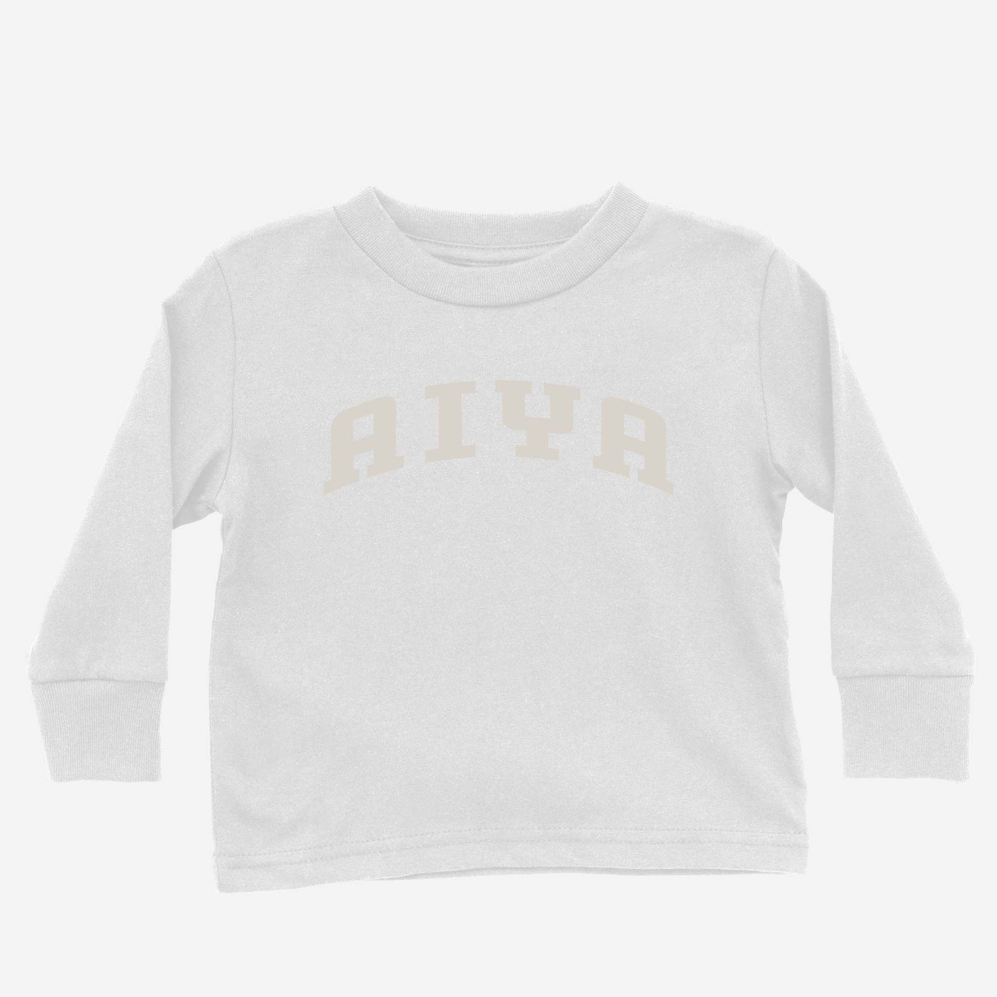 Aiya Toddler Long Sleeve Shirt white'- Asian Baby Clothing
