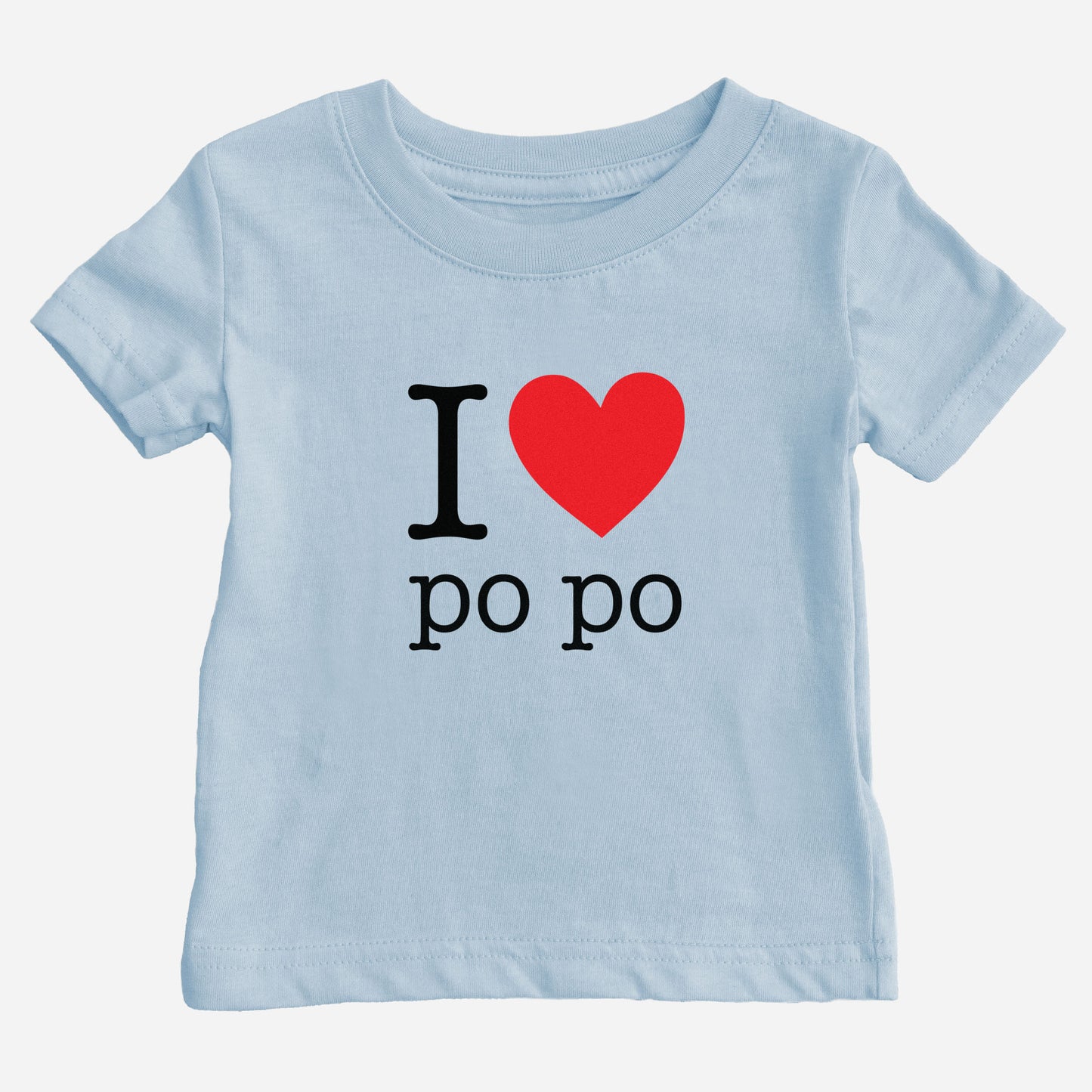 BLue I heart Po Po baby t-shirt