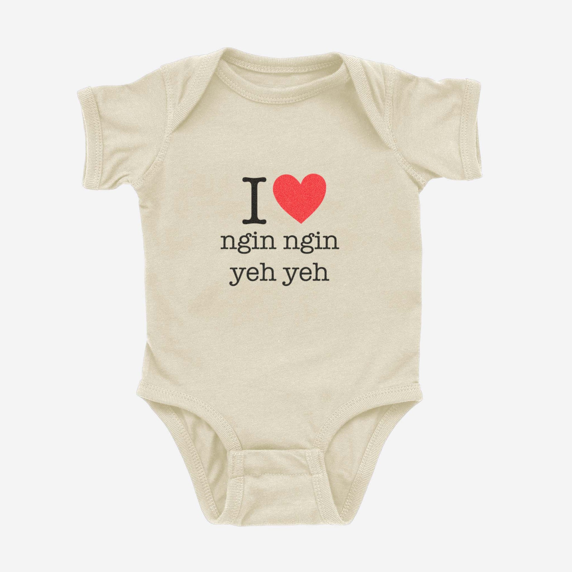 I Heart ngin ngin yeh yeh Taishanese Onesie - Asian Baby Clothing