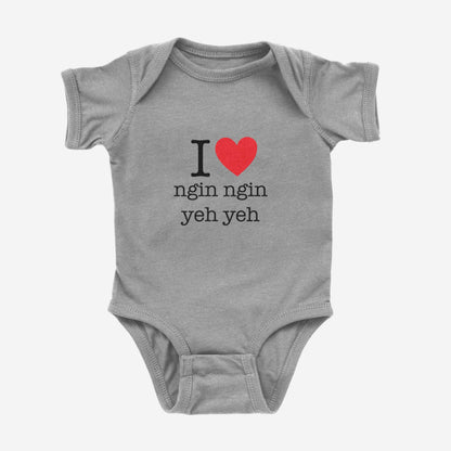 I Heart ngin ngin yeh yeh Taishanese Onesie - Asian Baby Clothing