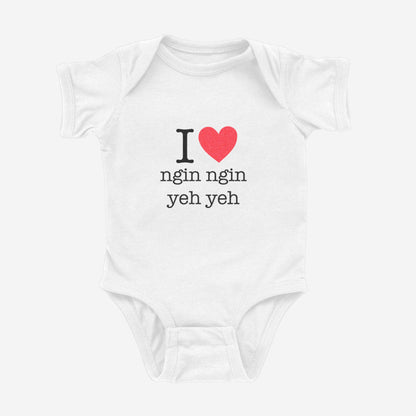 I Heart ngin ngin yeh yeh Taishanese Onesie - Asian Baby Clothing