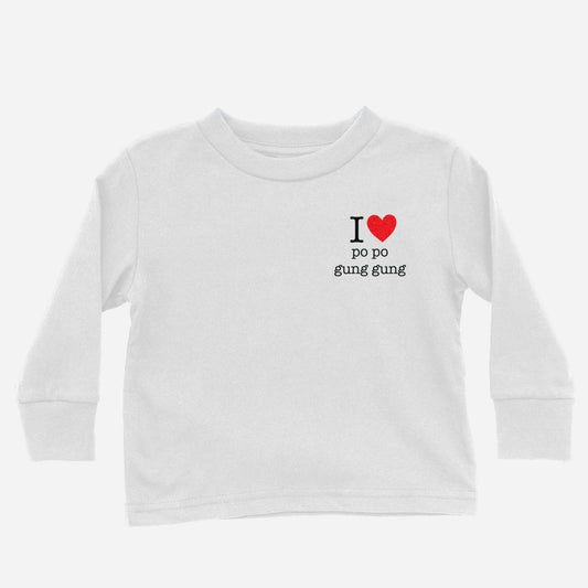 I Heart Grandma & Grandpa Cantonese Maternal Long Sleeve Shirt (Toddler)