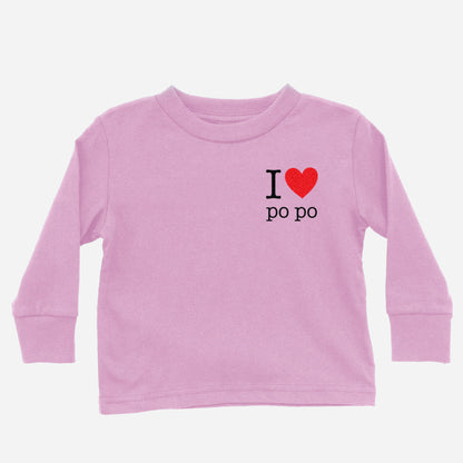 I Heart Grandma / Po Po Cantonese Maternal Long Sleeve Shirt (Toddler)