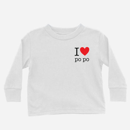 I Heart Grandma / Po Po Cantonese Maternal Long Sleeve Shirt (Toddler)