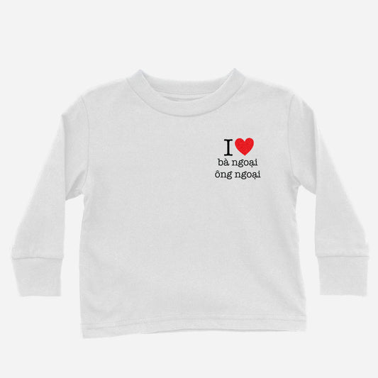 I Heart Grandma & Grandpa Vietnamese Maternal Long Sleeve Shirt (Toddler)