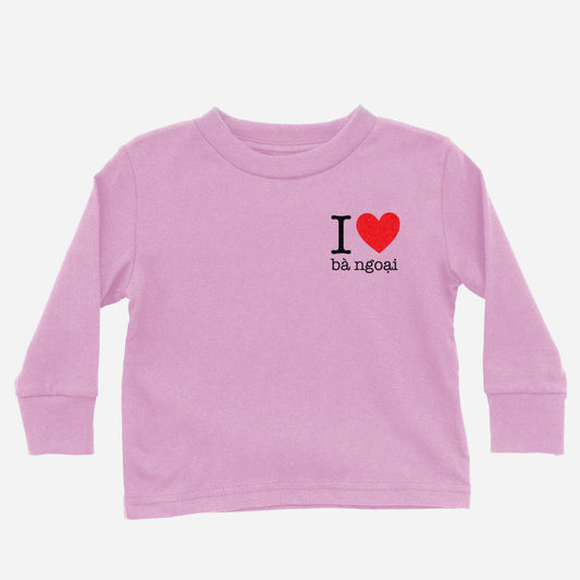 I Heart Grandma / bà ngoại Vietnamese Maternal Long Sleeve Shirt (Toddler)