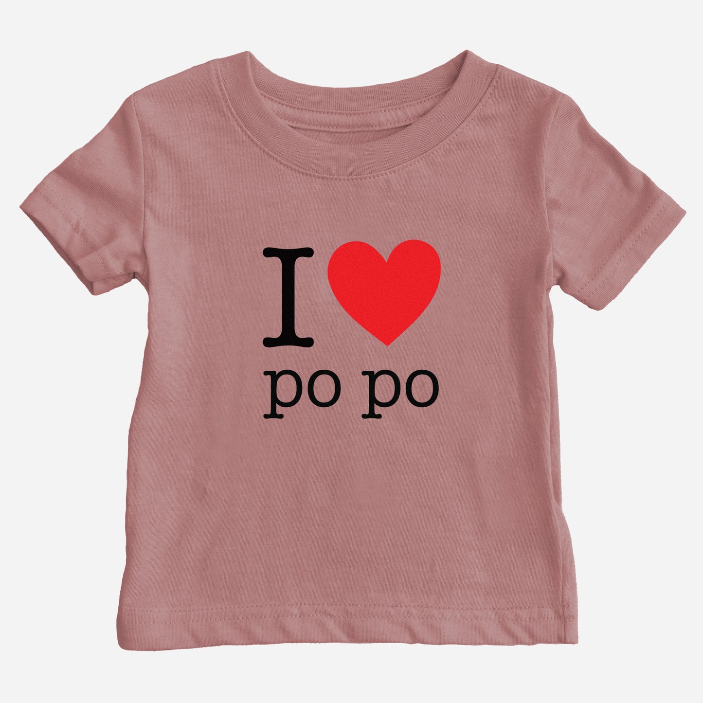 Mauve I heart Po Po baby t-shirt