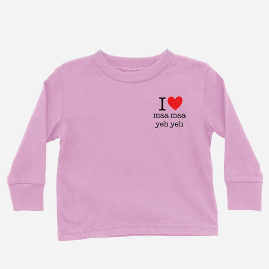 I Heart Grandma & Grandpa Cantonese Paternal Long Sleeve Shirt (Toddler)