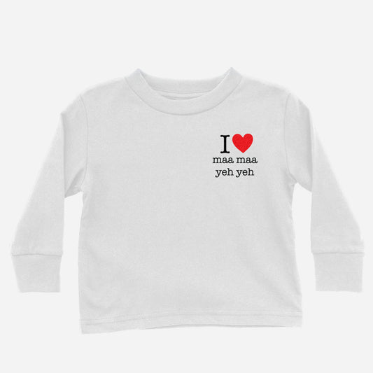 I Heart Grandma & Grandpa Cantonese Paternal Long Sleeve Shirt (Toddler)