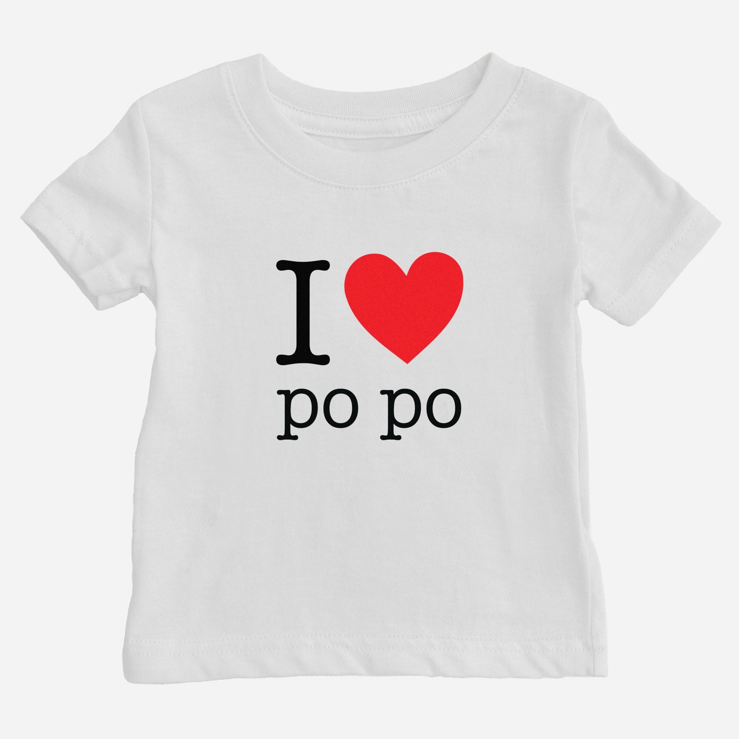 White I heart Po Po baby t-shirt