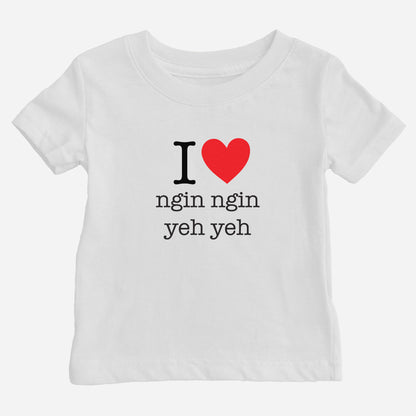 I Heart Grandma & Grandpa Taishanese Baby T-Shirt (Paternal)