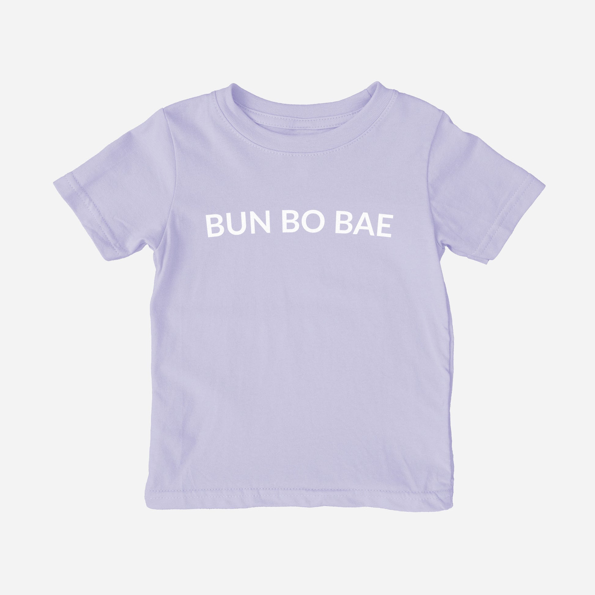 bun bo bae toddler shirt in color lavender