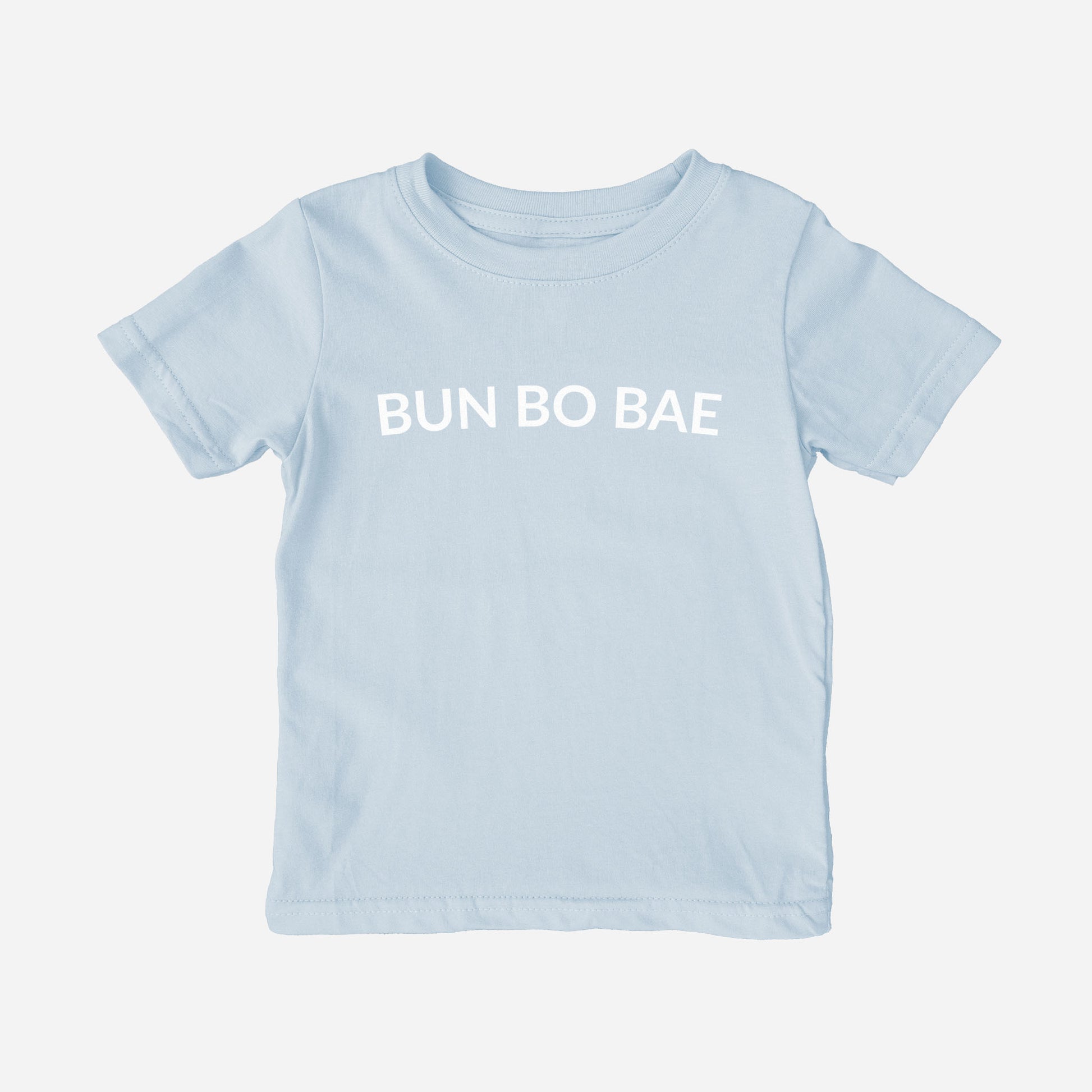 bun bo bae toddler shirt in color light blue